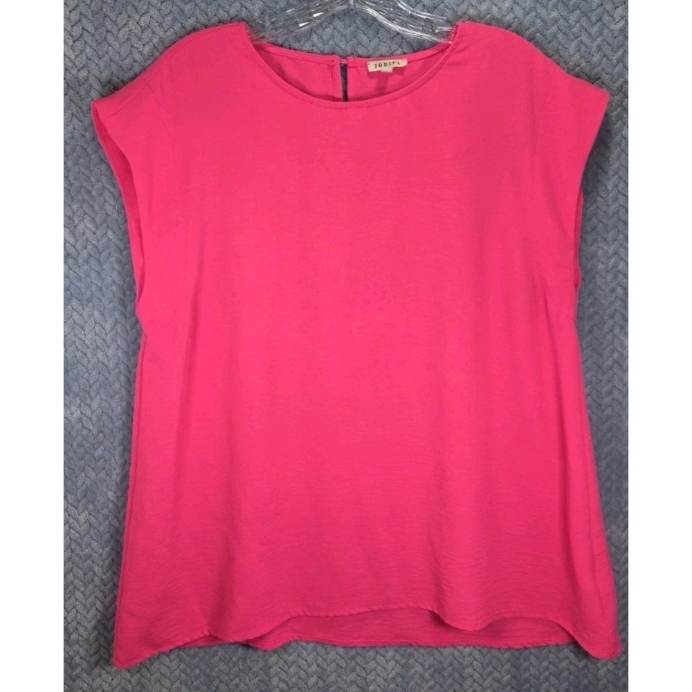 Jodifl‎ Blouse Top Shirt Pink Short Sleeve Women's Size Large